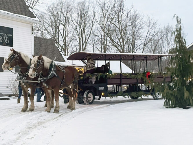 Experience the  magic of a Christmas story wagon ride at Mistletoe Farm